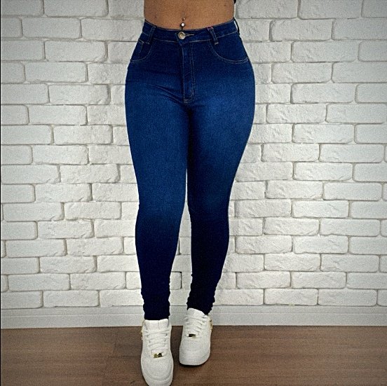Calça Jeans Feminina Levanta Bumbum Cintura Alta com Lycra